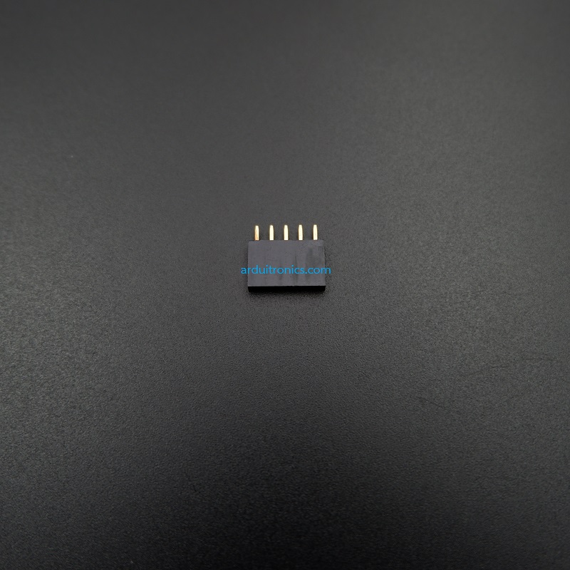[Black] 1X5 Pin Single Row Female Header 2.54mm Pitch Straight Pin Square (จำนวน 1 ชิ้น)