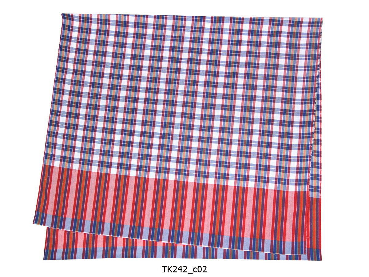 [2ม.] ผ้าขาวม้า TK242 น้ำเงินแดง
