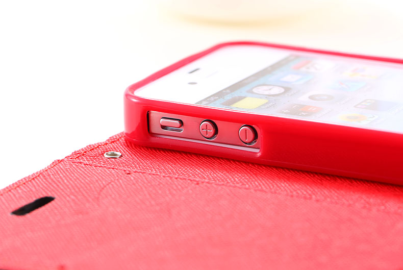 Mercury Series Color Button Case for iphone 5 5S 5G PU Leather Wallet Stand Function Cover