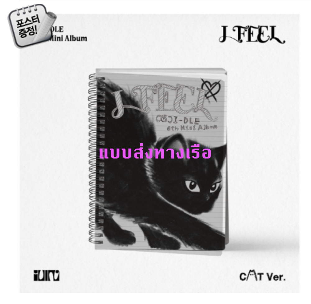 (G)I-DLE - 6th Mini Album [I feel] หน้าปก Cat Ver. + โปสเตอร์ พร้อมกระบอกโปสเตอร์ - ส่งเรือ