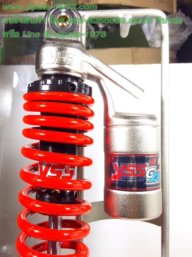 (Mio,Click) โช้คอัพหลังเดี่ยว YSS รุ่น G-ZA สำหรับ Yamaha Mio,Fino และ Honda Click,Scoopy i สีดำ-แดง