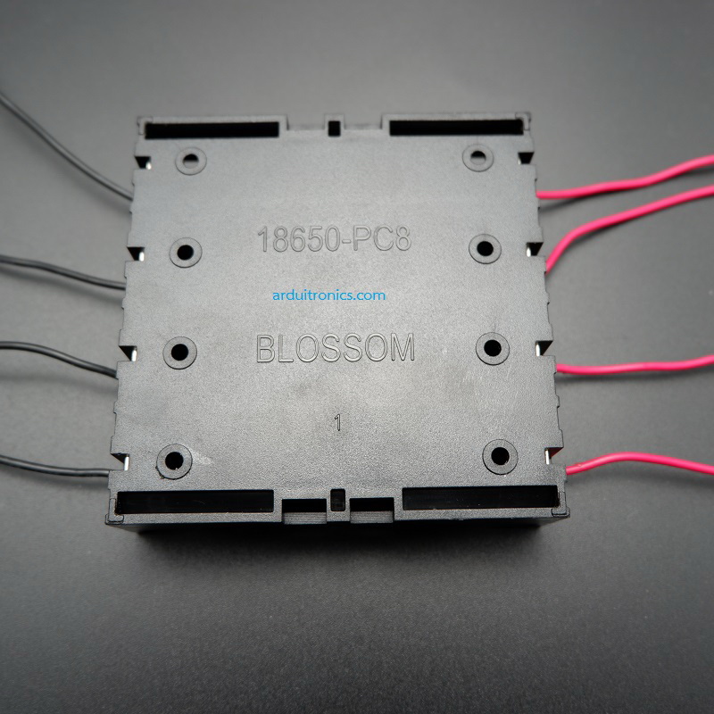 Battery Box รางถ่าน 18650 จำนวน 4 ก้อน แบบแยกอิสระ จ่ายไฟได้ 3.7V ต่อก้อน