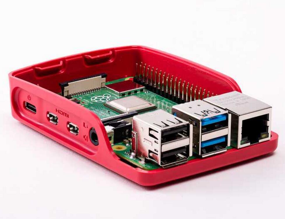 Official Raspberry Pi 4B Case (White & Red Color) สีขาวแดง มีโลโก้ Pi
