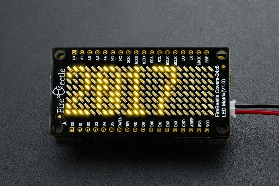 24×8 LED Matrix (Yellow) - FireBeetle Covers (แท้จาก DFRobot)