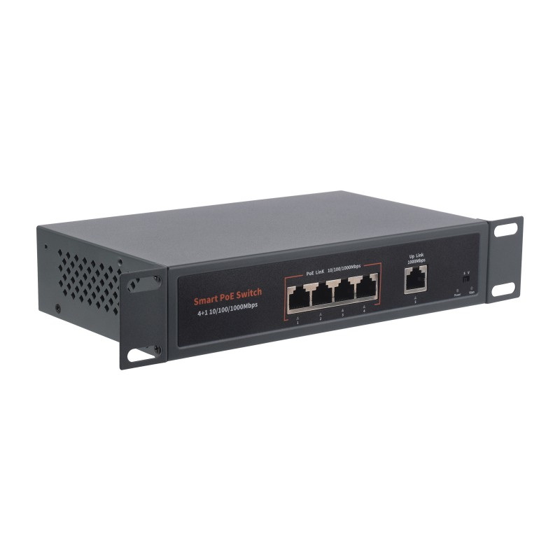 120W Gigabit Ethernet PoE Switch, 4x PoE+ Ports, Up To 30W Per Port, 802.3af/at Compliant, Fanless Design, High-Speed 10/100/1000M Ethernet Port, Network Switch PoE (แท้ Waveshare)