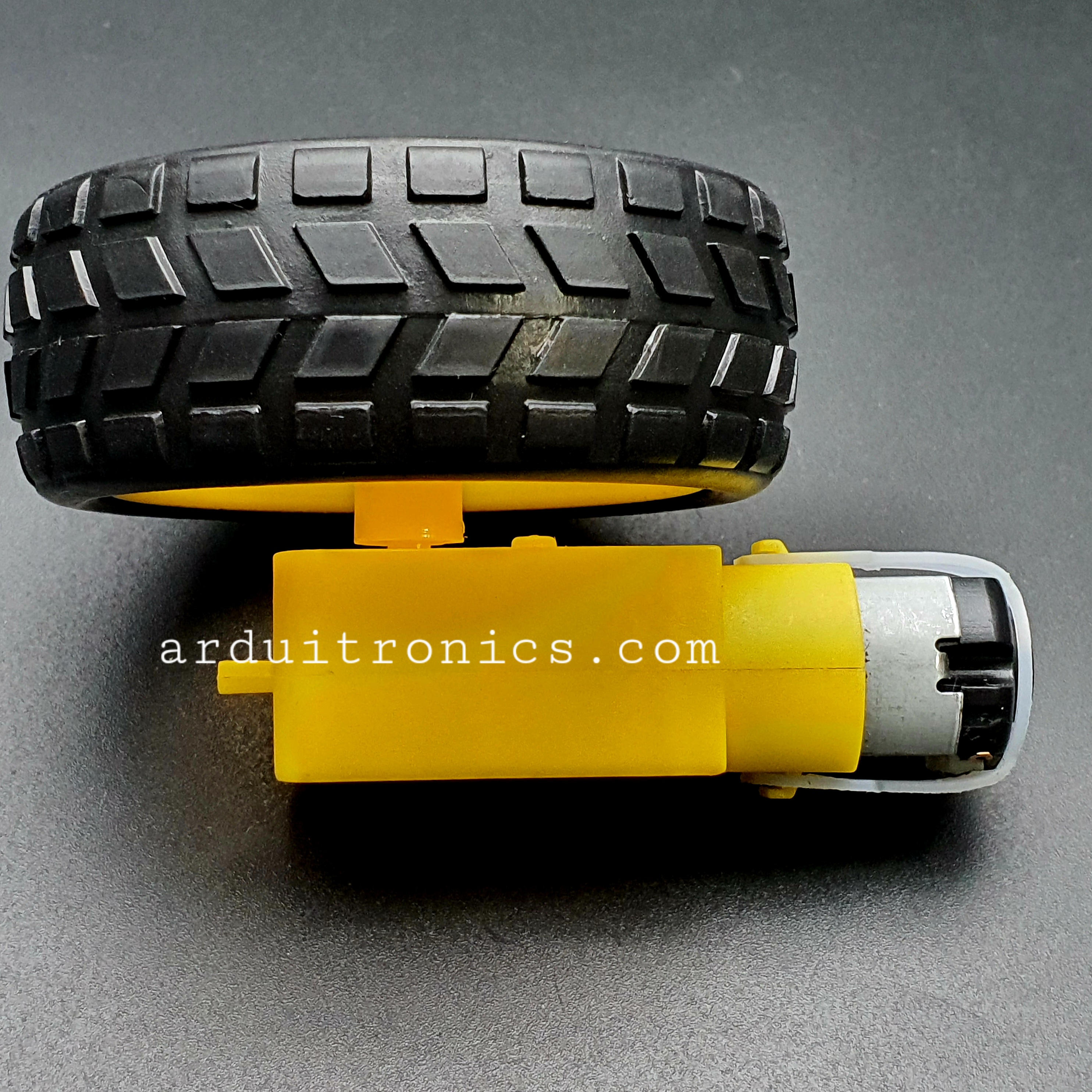 Gear Motor with Wheel Tire มอเตอร์แกนเดี่ยวพร้อมล้อ (อัตราทด 1:48)