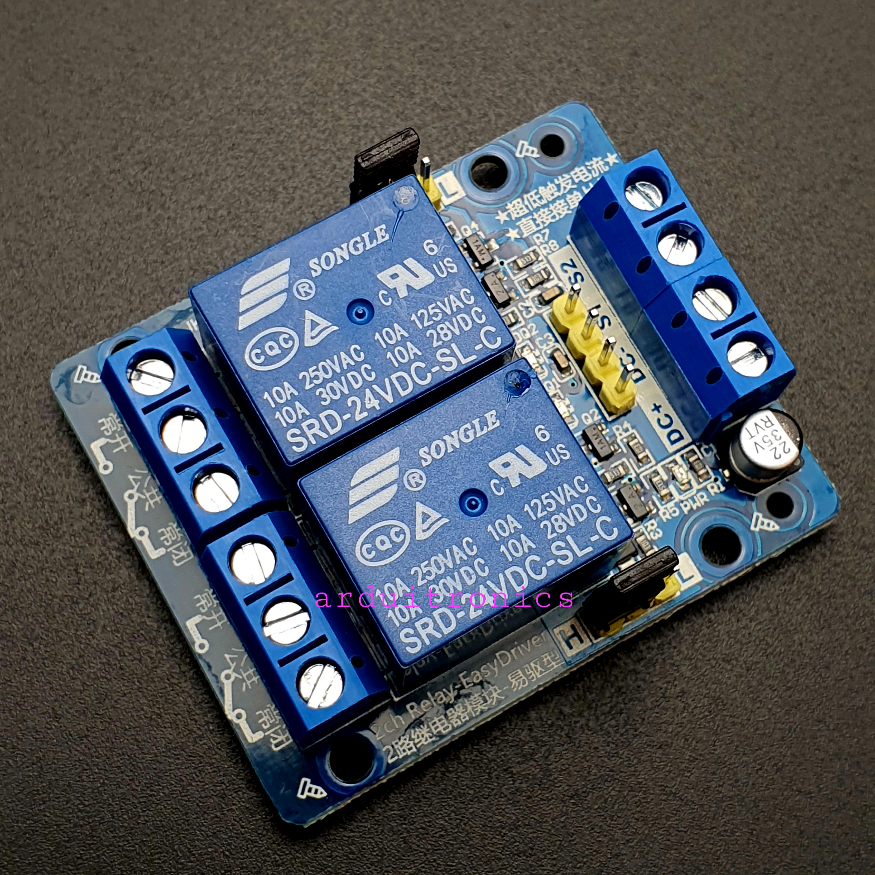 2 Channel Relay Module 24V (High/Low Level Trigger)