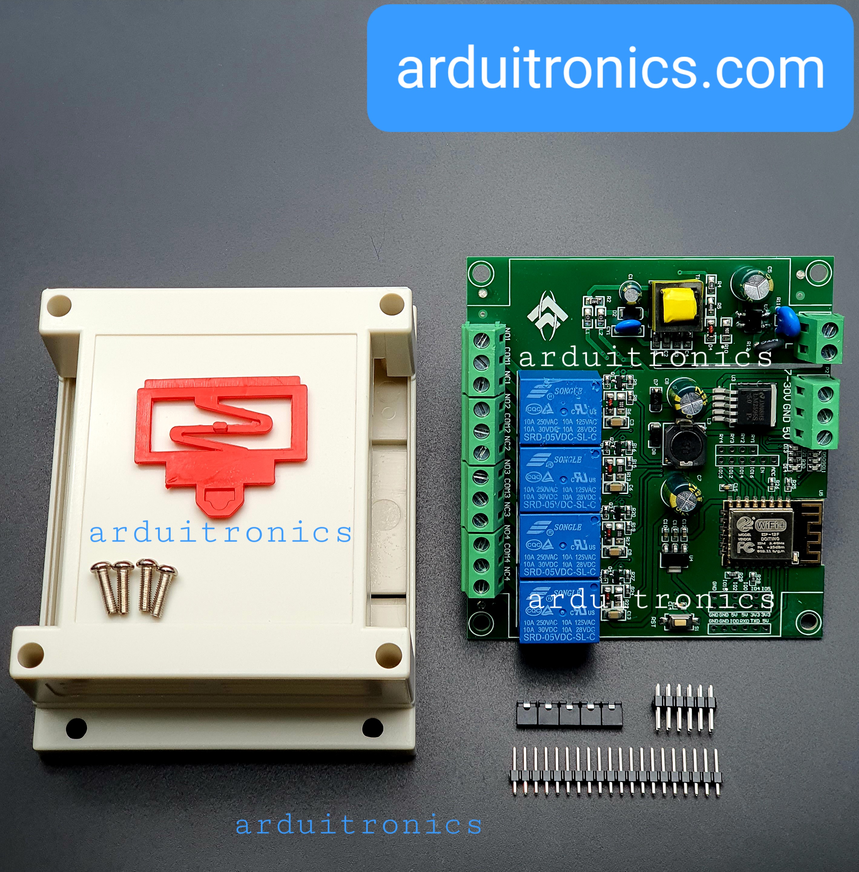 ESP8266 Wireless WiFi 4 Channel Relay ULE ESP-12F for Arduino + Case
