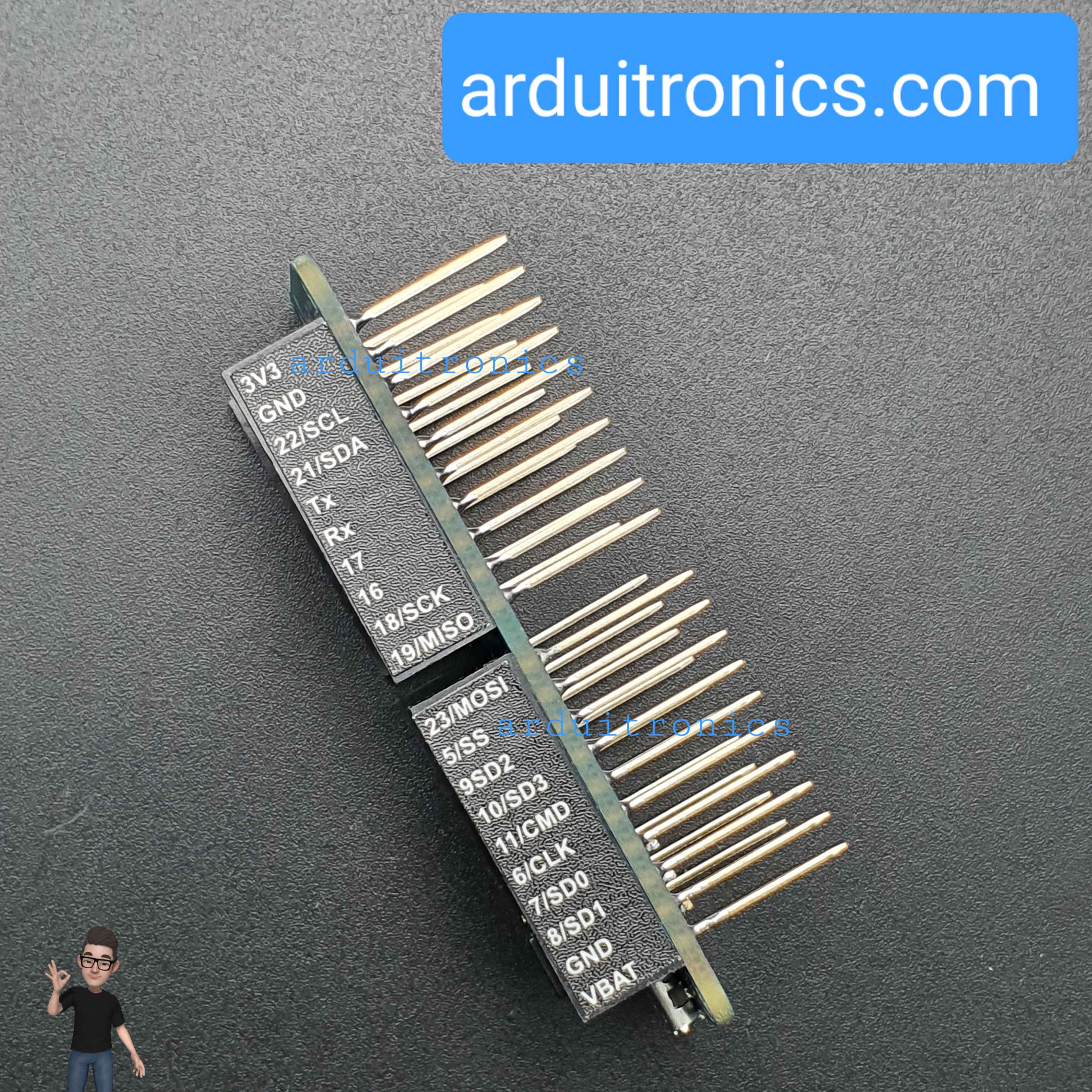 ESPino32 Wifi BLE Development Board (บัดกรีขา Pin Header แล้ว)