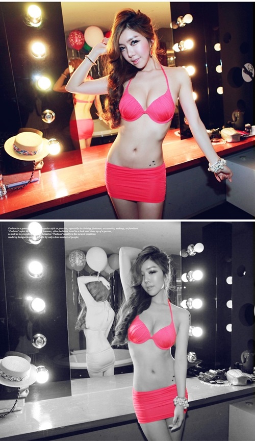 ***พร้อมส่ง***บิกินี่ชุดว่ายน้ำทูพีซ two-piece สวยเหมือนแบบค่ะ