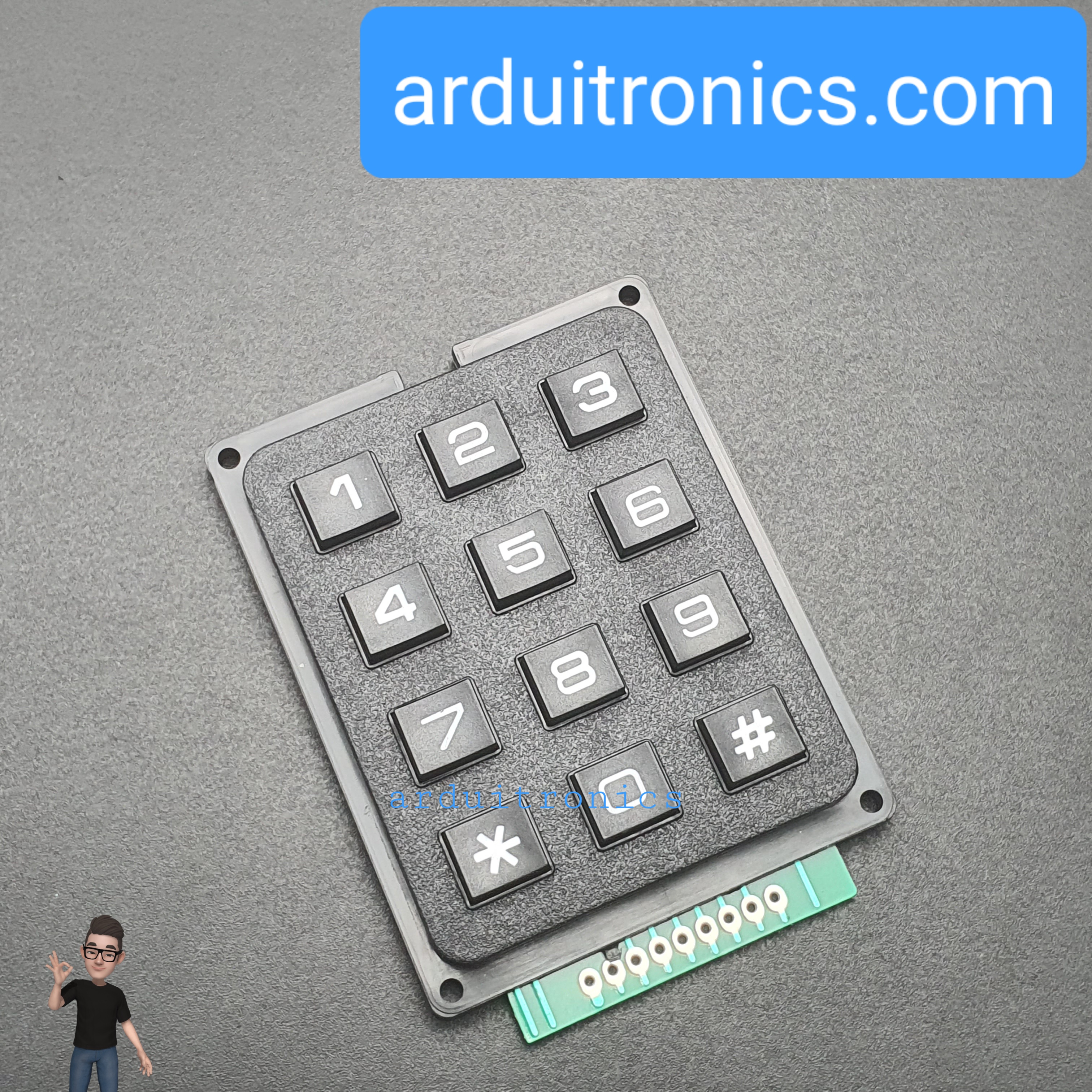 3x4 Matrix Keypad Module (Black Keypad)