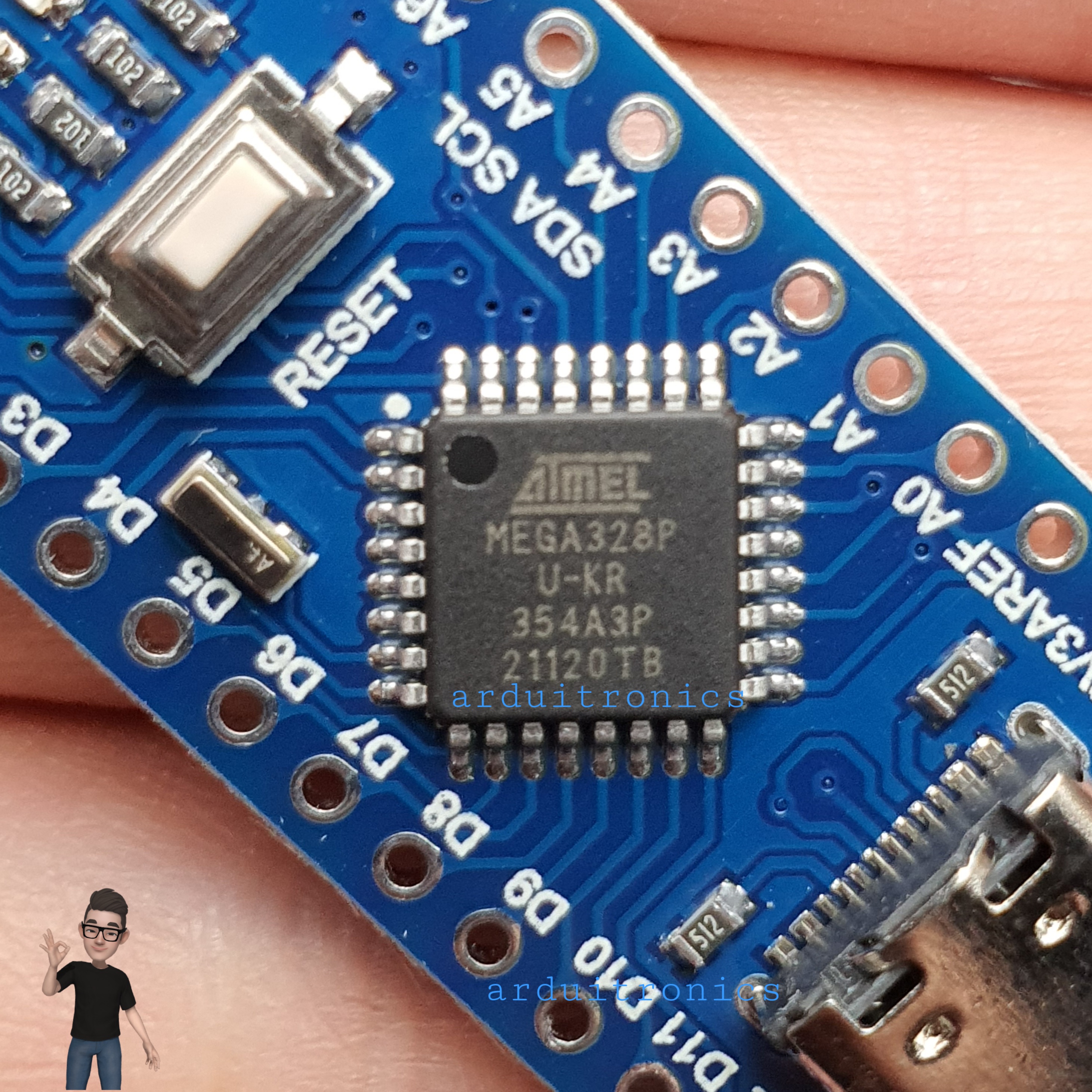 Arduino Nano V3.0 (Atmel Mega328P) USB Type-C with Headers (ยังไม่บัดกรีขา)