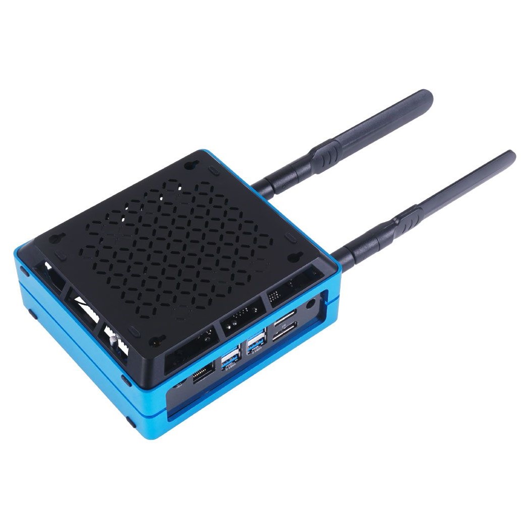 [สินค้า Pre-order] Jetson SUB Mini PC-Blue with Jetson Xavier NX Module, Aluminium Case with Cooling Fan, 128GB SSD, WiFi, Antennas and pre-installed JetPack System - Seeed Nvidia