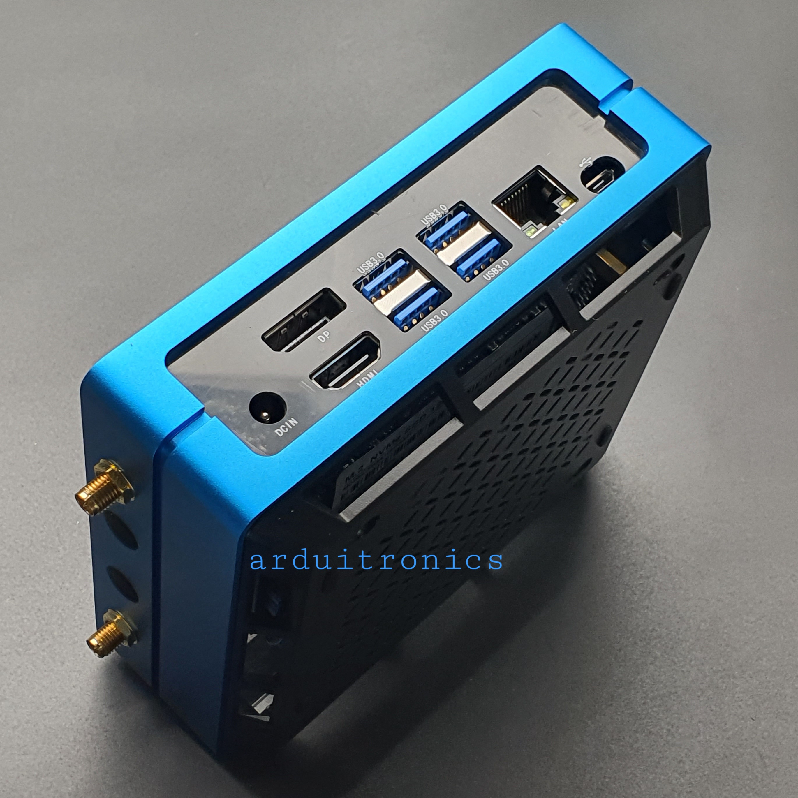 [สินค้า Pre-order] Jetson SUB Mini PC-Blue with Jetson Xavier NX Module, Aluminium Case with Cooling Fan, 128GB SSD, WiFi, Antennas and pre-installed JetPack System - Seeed Nvidia