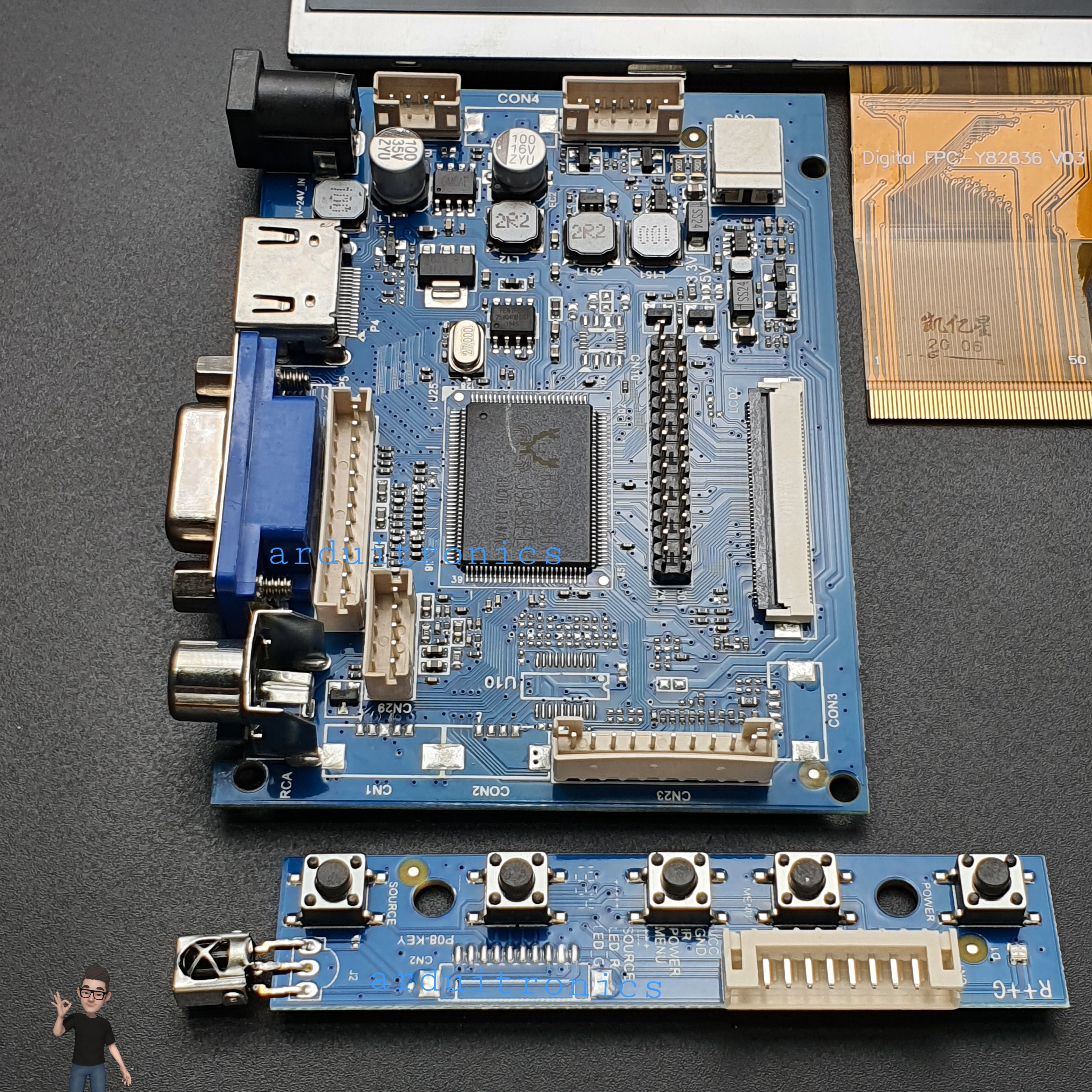 7 inch HD Desktop Display for Raspberry Pi + Rack (Version 2)