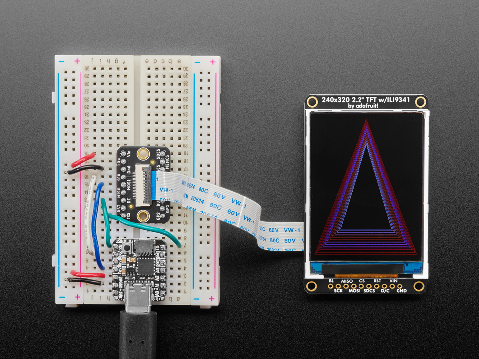 2.2" 18-bit color TFT LCD display with microSD card breakout - EYESPI Connector (Adafruit, USA)