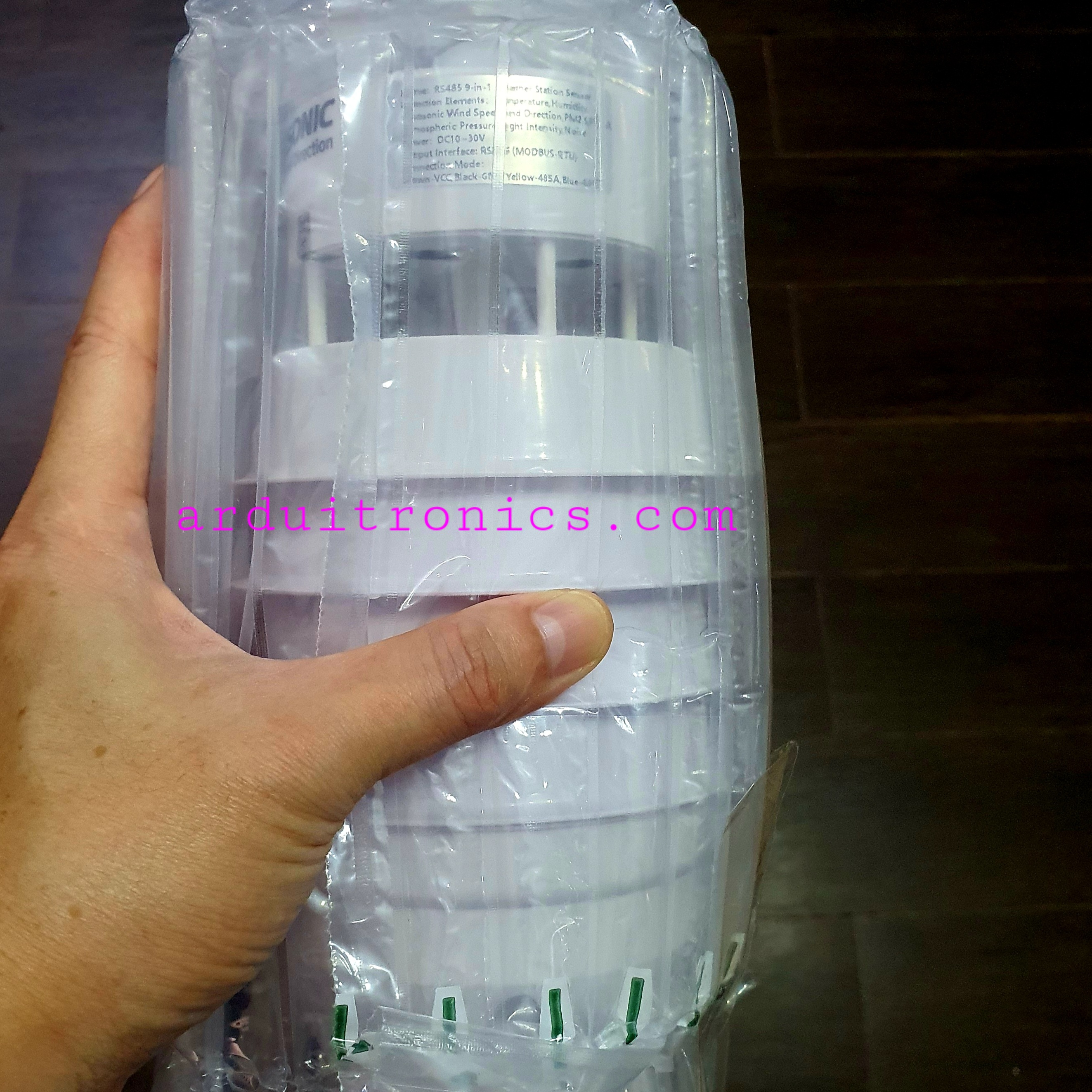 Ultrasonic 9-in-1 RS485 Weather Sensor for Arduino (Wind Speed, Wind Direction, Temp, Humidity, Pressure, Light, Noise, PM2.5, PM10) - DFRobot