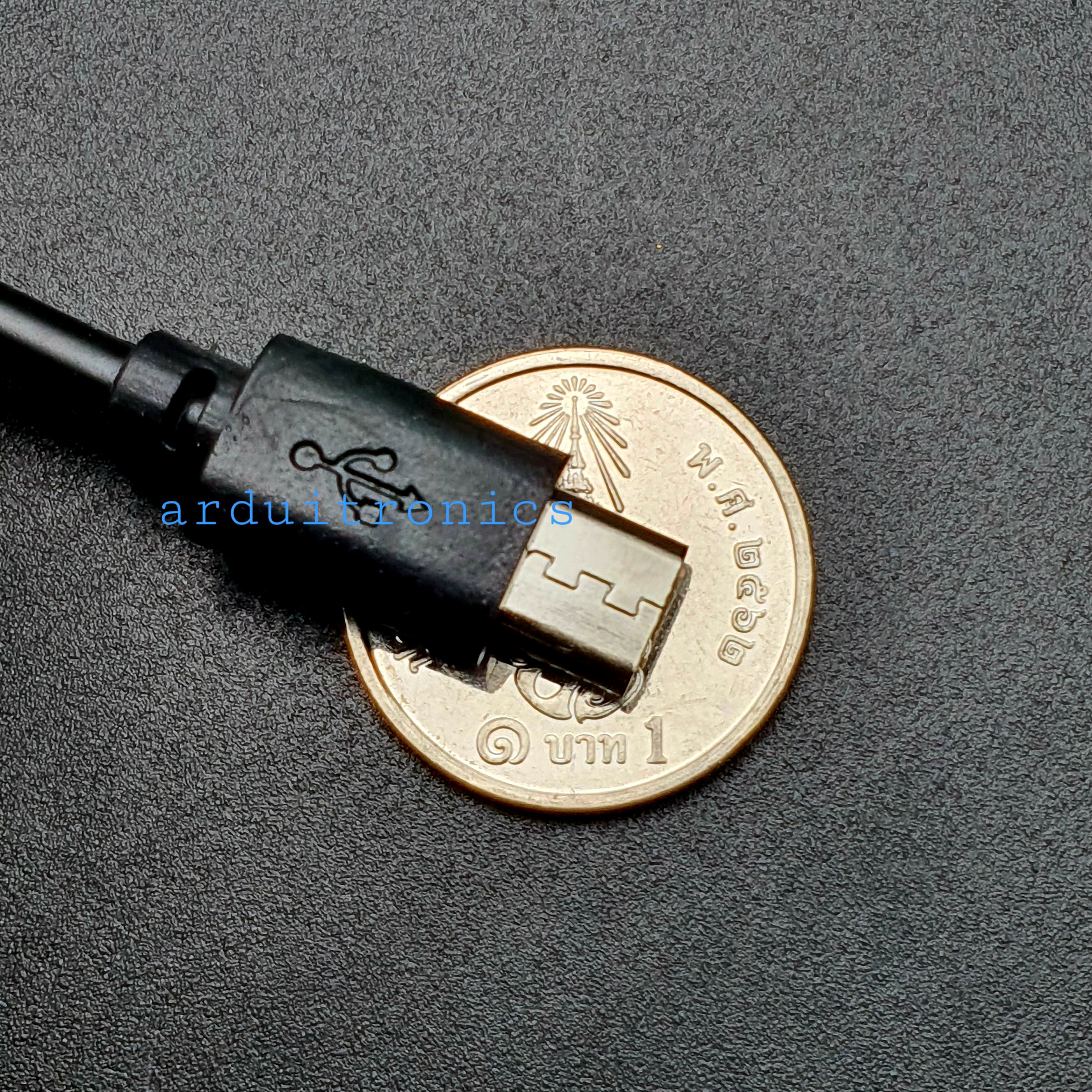 Micro USB Cable สายชาร์จ Data Cable สีดำ หัวยาว 6มม สายยาว1เมตร