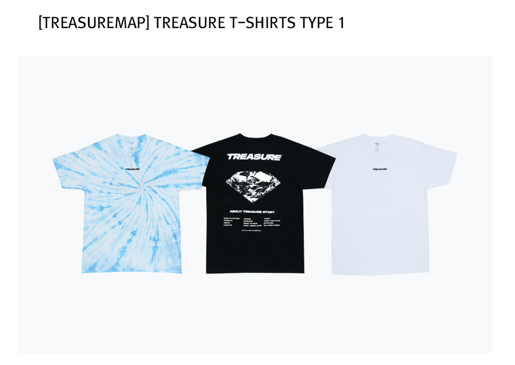 TREASURE - [TREASUREMAP] - TREASURE T-SHIRTS_TYPE 1 ระบุ สี กับ ขนาดที่ต้องการ