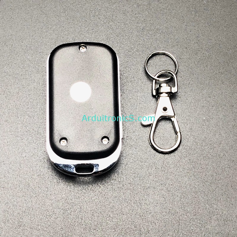 Remote RF 433 MHz ปุ่ม A/B/C/D (กรอบโลหะ สีดำ-เงิน)