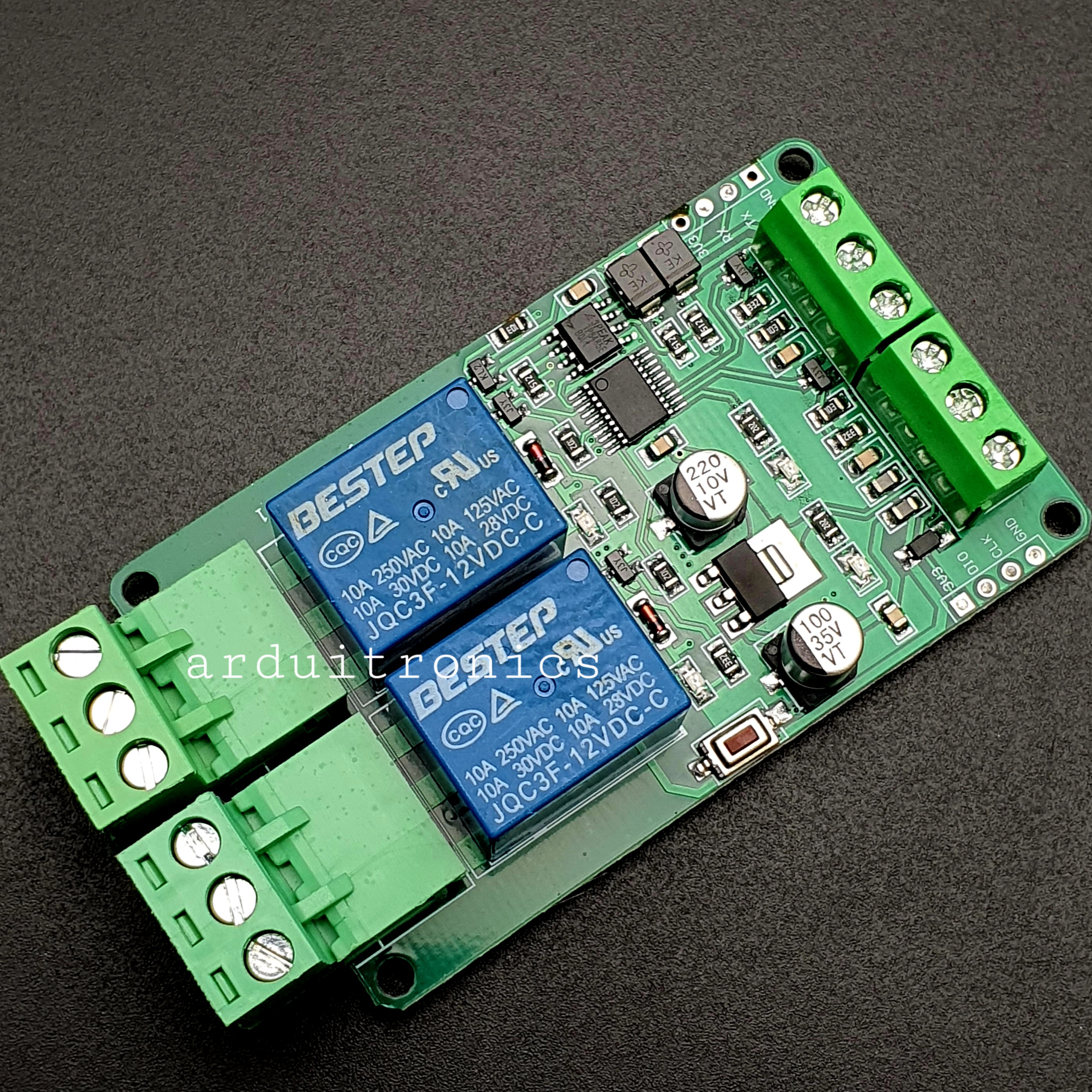 Modbus - RTU 2 Channel Relay Module RS485/TTL (12V)
