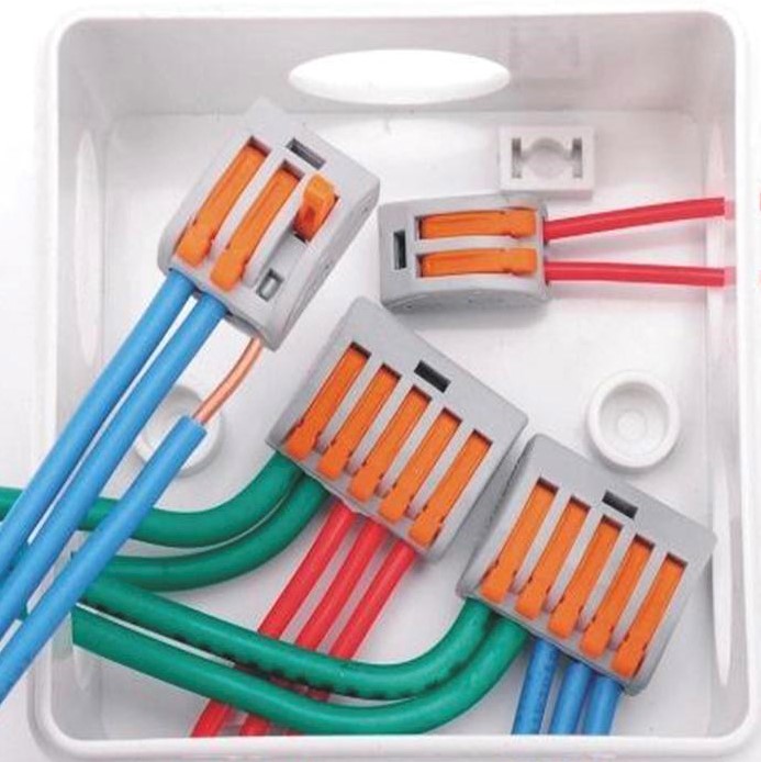 Terminal ต่อสายไฟแบบเร็ว 3 จุด Wire Connector Quick Terminal 0.75-4 Square Slitter PCT-213