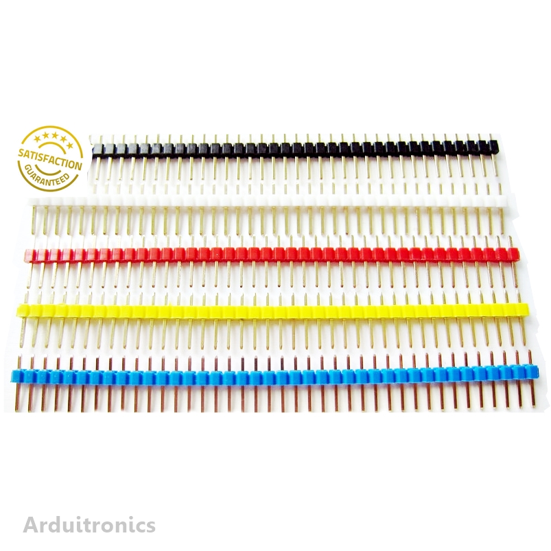 ก้างปลา 40P 2.54mm Pin Header Dip Straight Single Row 1 x 40 Pin ( 6 สี )