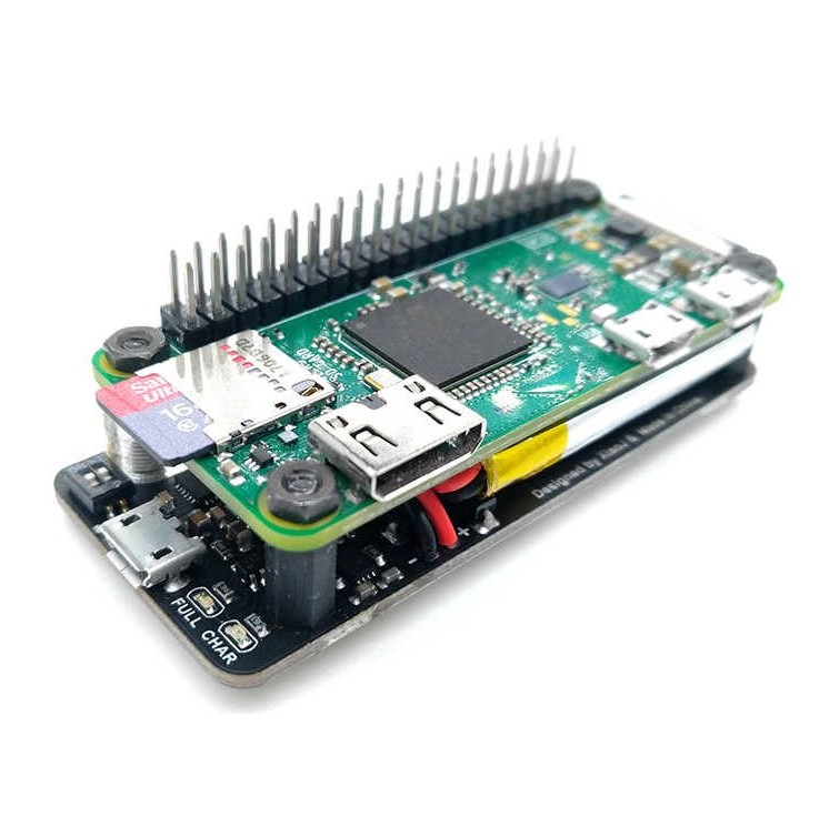 RPi Zero W UPS HAT with Integrated Serial Port and Power Detection + Free 1000mAh Lithium Battery