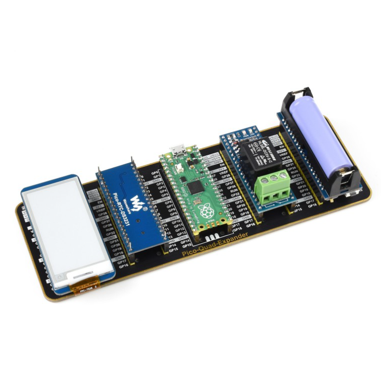 Quad GPIO Expander for Raspberry Pi Pico, Four Sets of Male Headers, USB Power Connector (แท้จาก Waveshare)