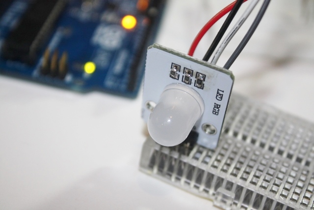 RGB LED 10mm Module PCB ขาว