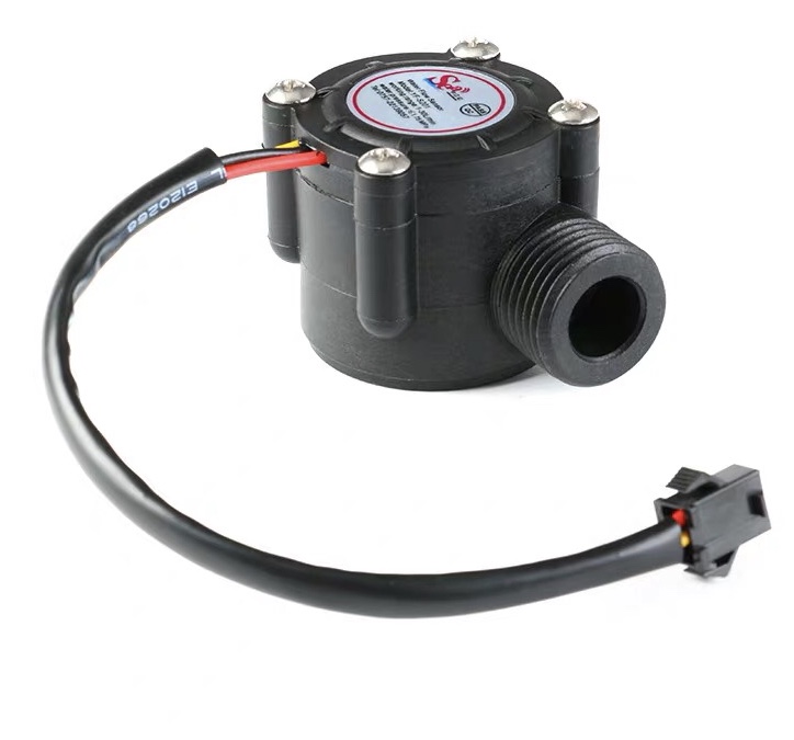 Water Flow Sensor 1-30L/min แรงดันไม่เกิน 1.75MPa ขนาดท่อ 1/2" (YF-S201B/YF-S201) สีดำ