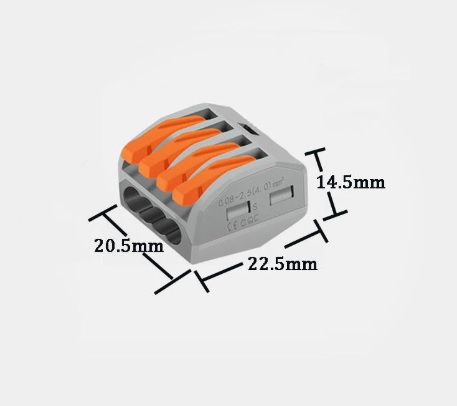 Terminal ต่อสายไฟแบบเร็ว 4 จุด Wire Connector Quick Terminal 0.75-4 Square Slitter PCT-214