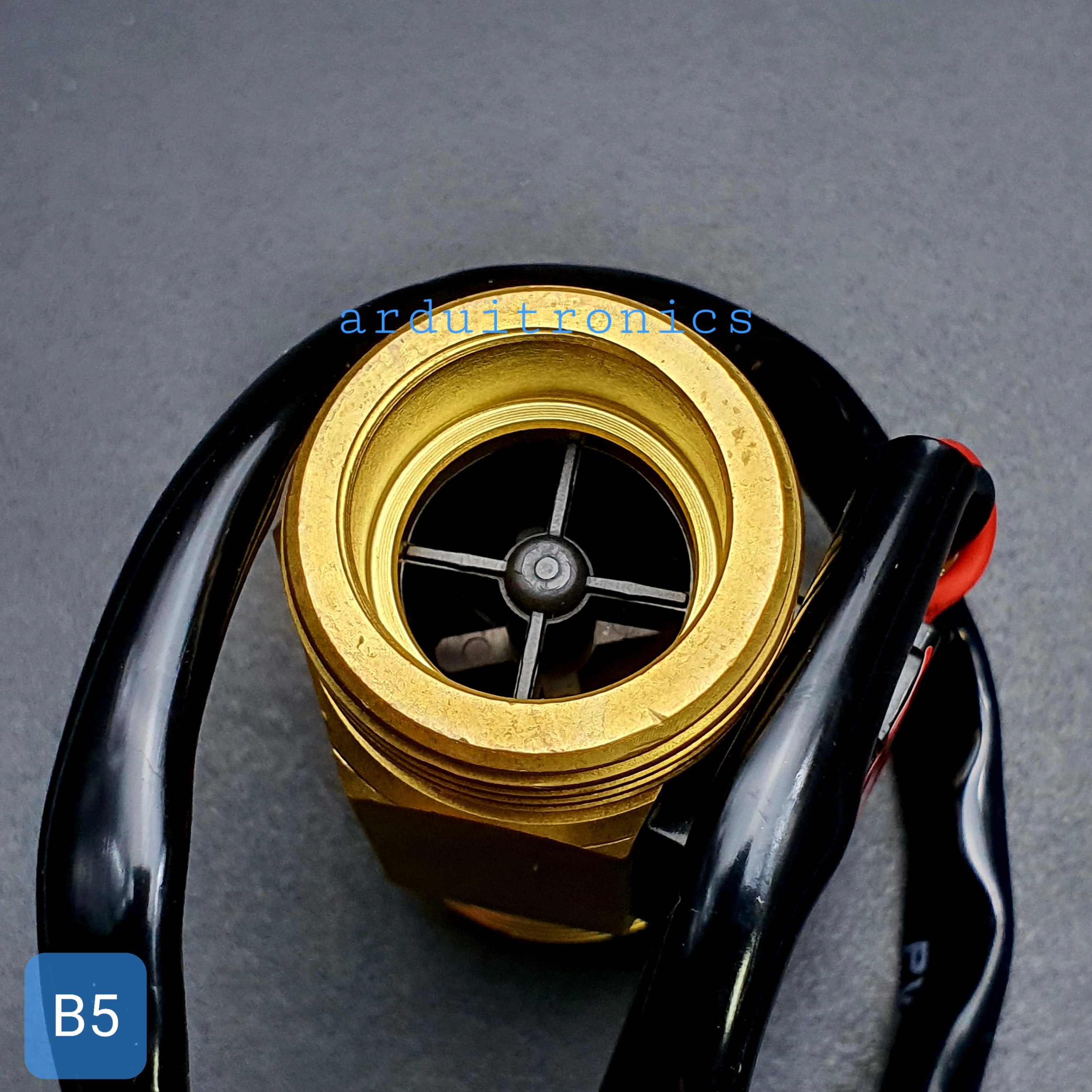 B5 เซ็นเซอร์วัดอัตราการไหลของน้ำ ทองแหลือง 3/4นิ้ว 6หุน Water Flow sensor 1-30L/min Size 50 mm