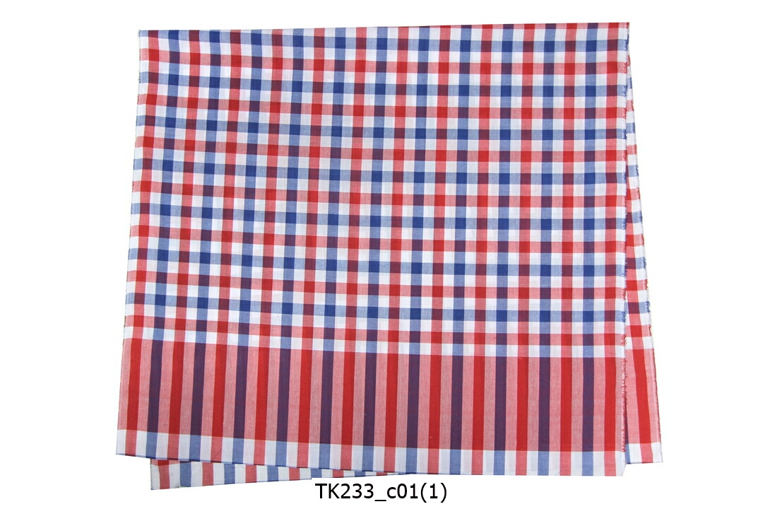 [2ม.] ผ้าขาวม้า TK233 แดงน้ำเงิน
