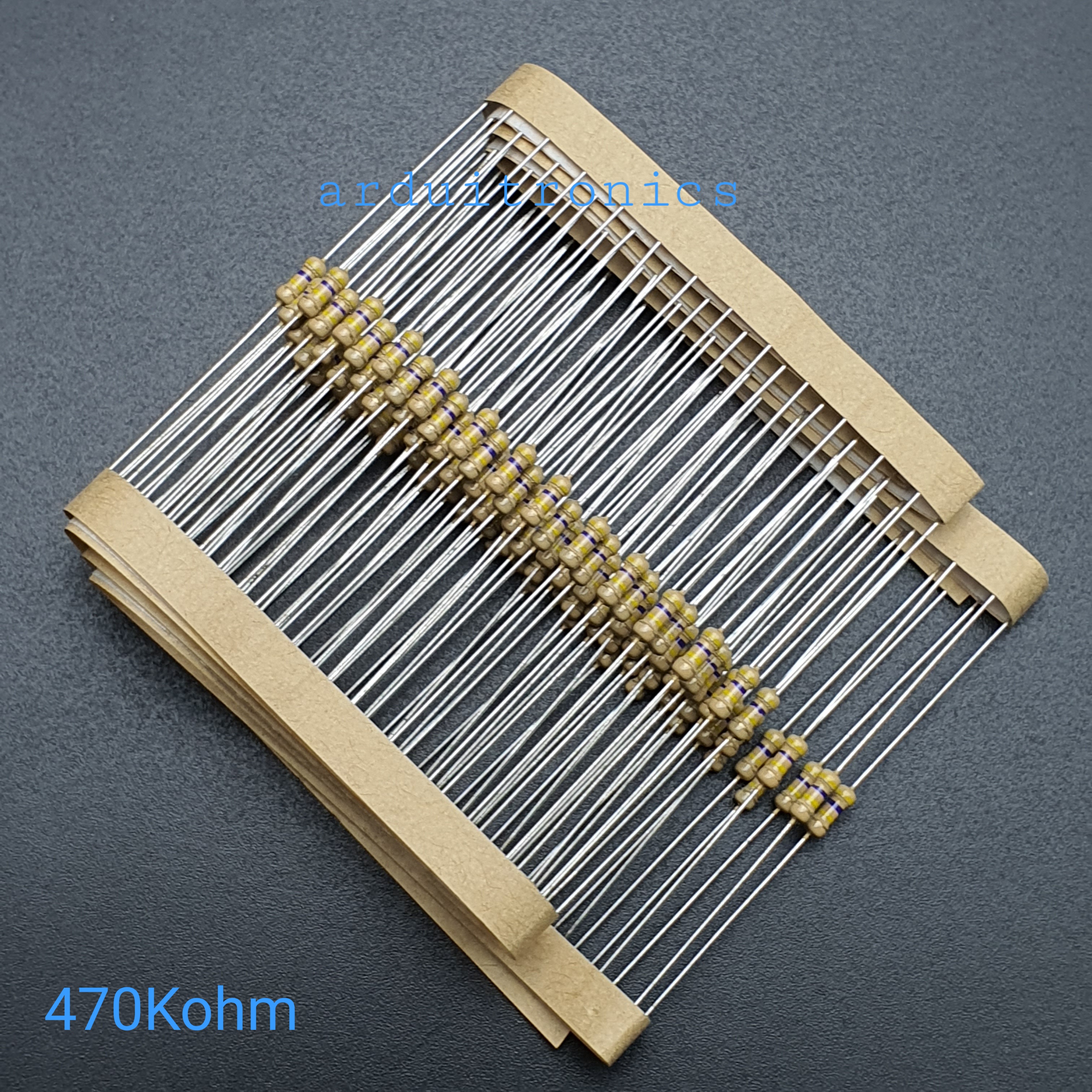 Resistor 470K Ohm 1/4W 5% แพ็คละ 100 ตัว