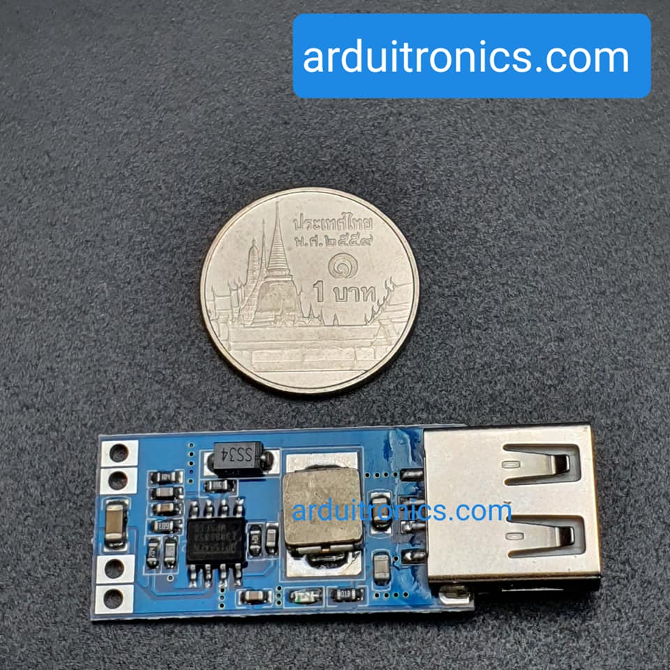 DC-DC USB Step Down 7.5-28V to 5V จ่ายกระแสต่อเนื่องที่ 2A สูงสุด 2.5A