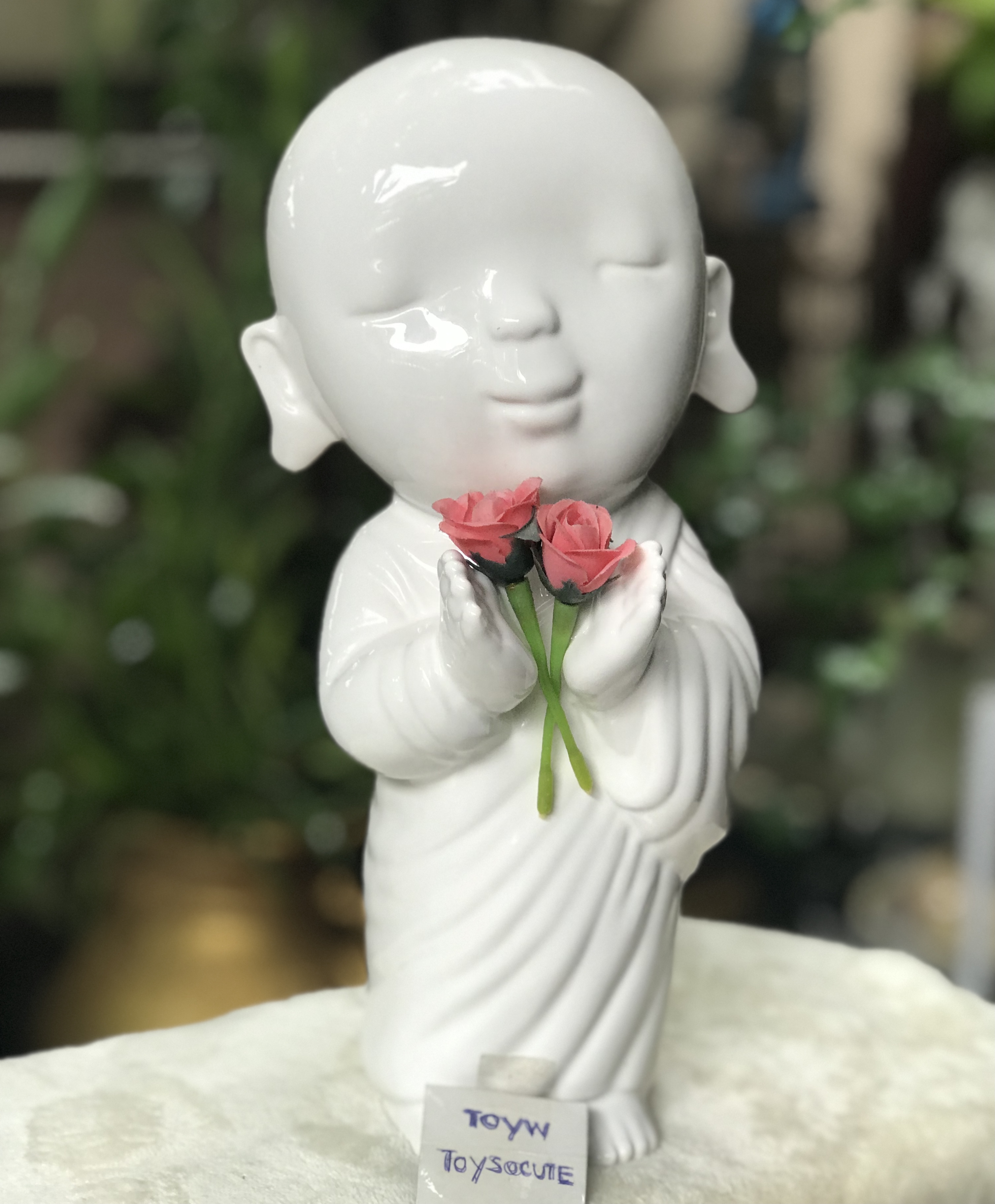 ￼เก่าเก็บ กระปุกออมสินแม่ชี เสถียรธรรมสถาน วัสดุเซรามิค /กล่องไม่สวย