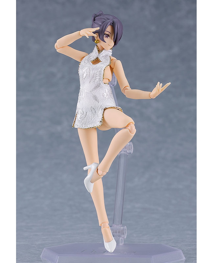 "Pre-Order" [569b] figma Female Body (Mika) with Mini Skirt Chinese Dress Outfit (White)