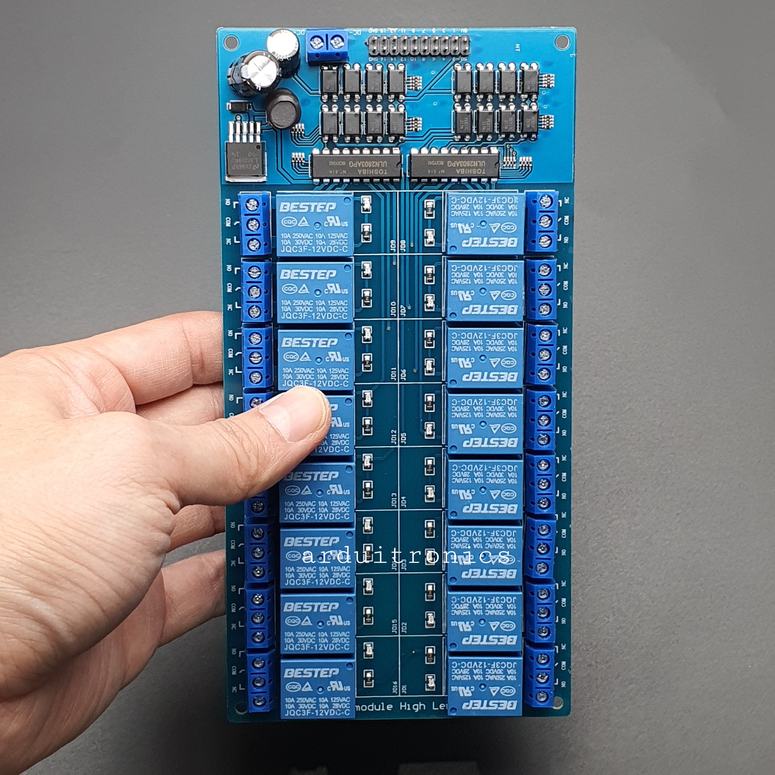 16 Channel Relay รีเลย์ 16 ช่อง (12V) High Level Trigger - หัวรีเลย์ยี่ห้อ BESTEP