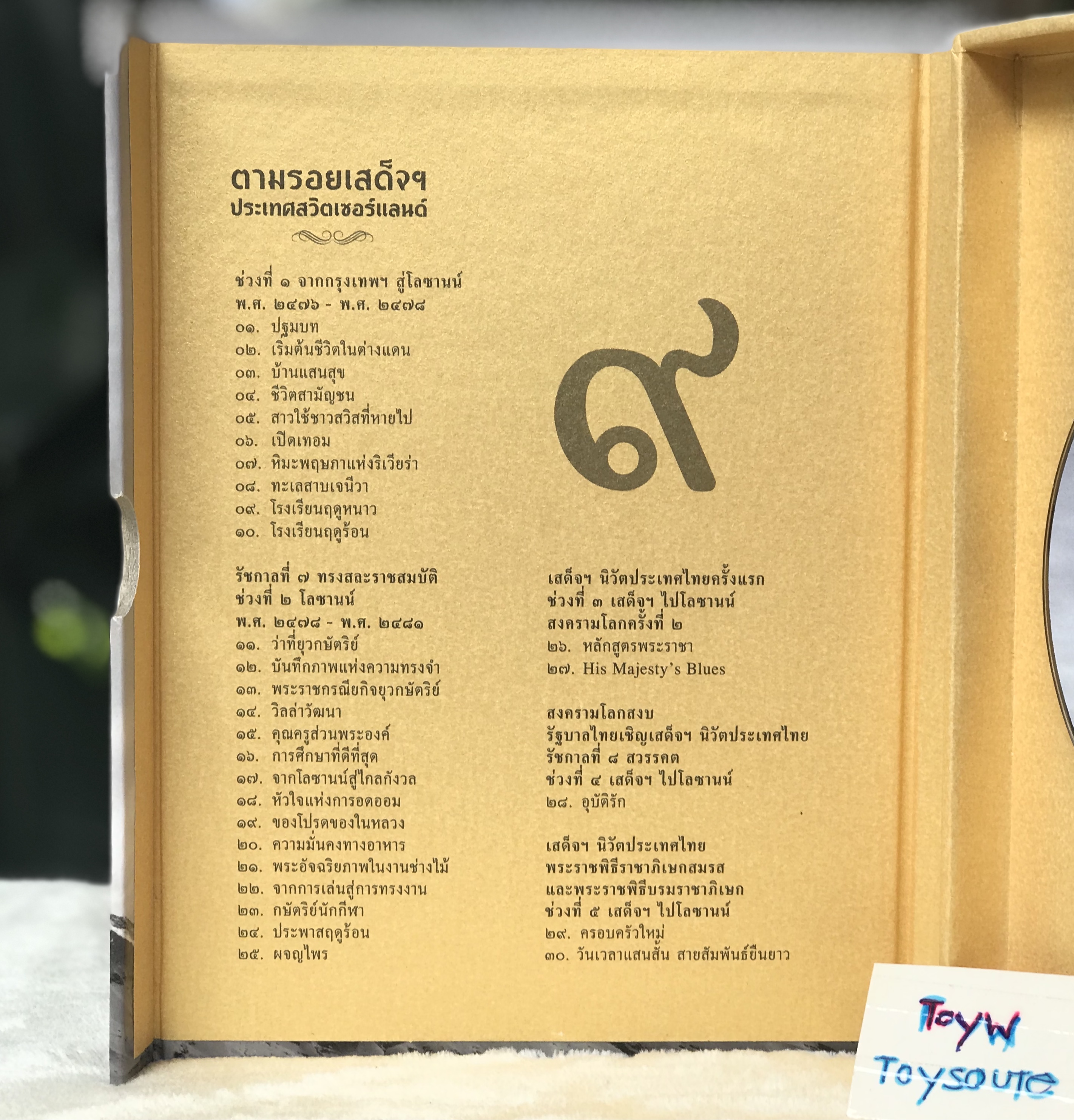 VCD วีซีดีบันทึกตามรอยเสด็จฯประเทศสวิตเซอร์แลนด์ รัชกาลที่ 9 บรรยายโดย โดย คุณนิรุตติ์ ศิริจรรยา ความยาว 135 นาที