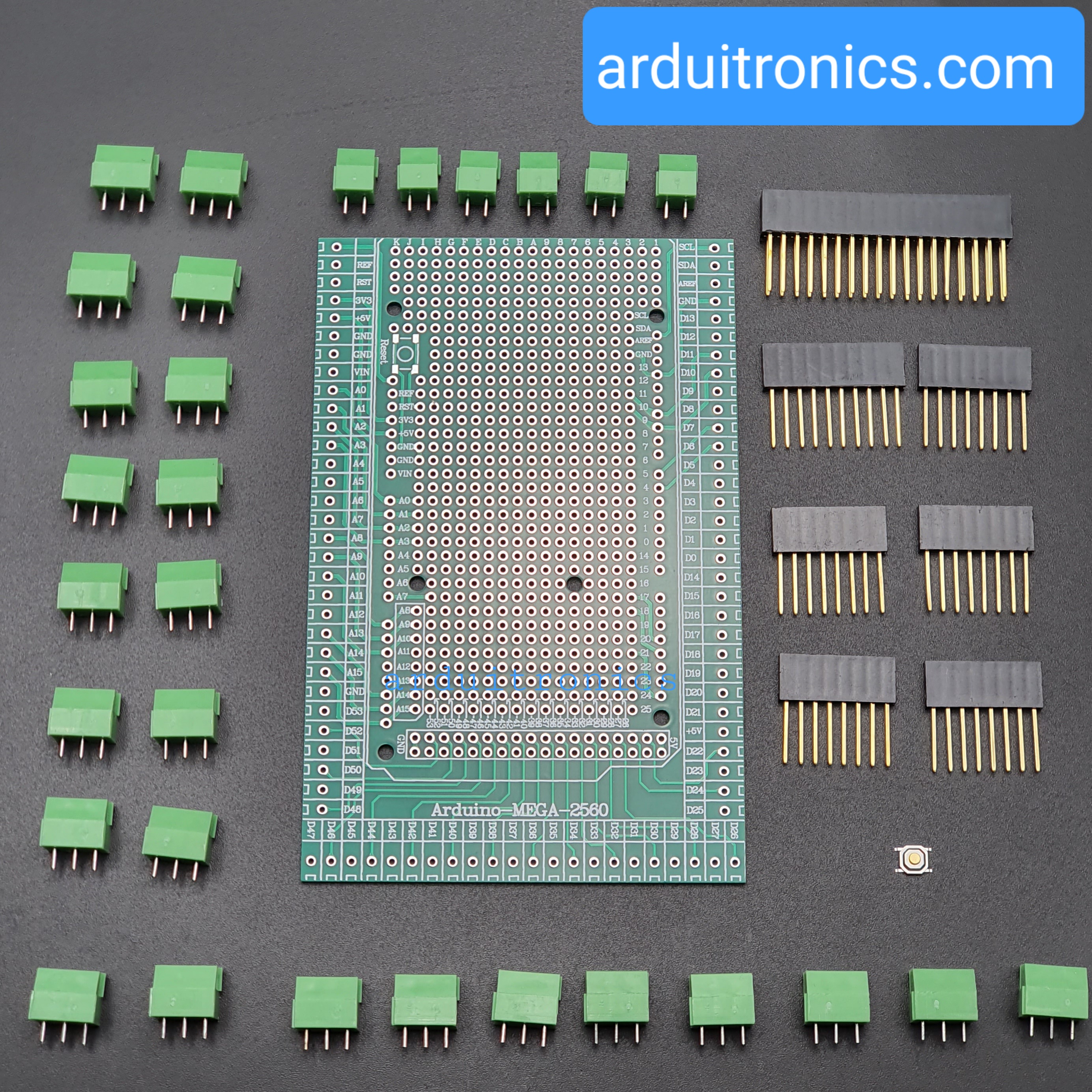โมดูลขยายขา Mega2560 PCB Prototype Screw Terminal Block Shield for Arduino