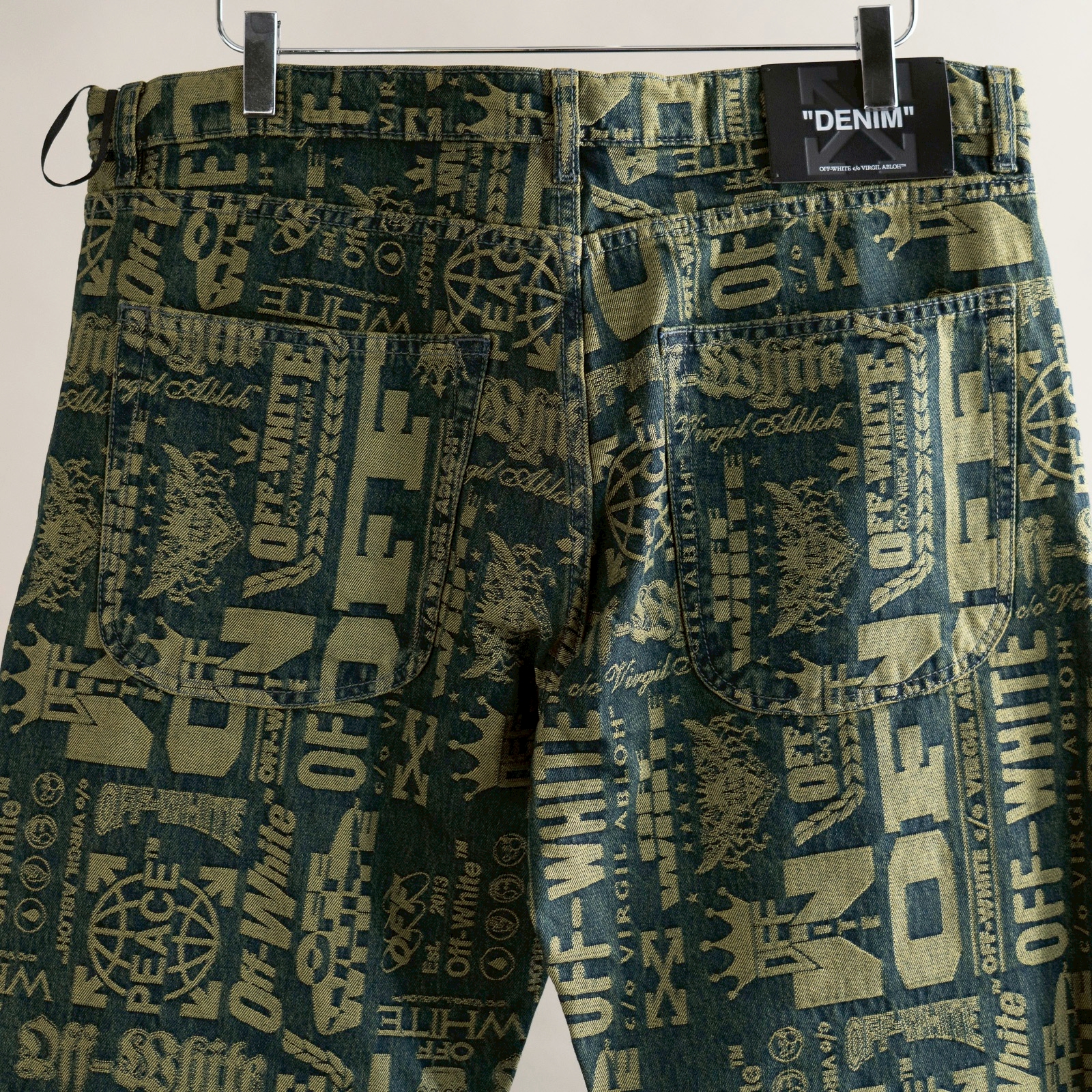 Off-White Multilogo Jacquard Relax Jeans – Green