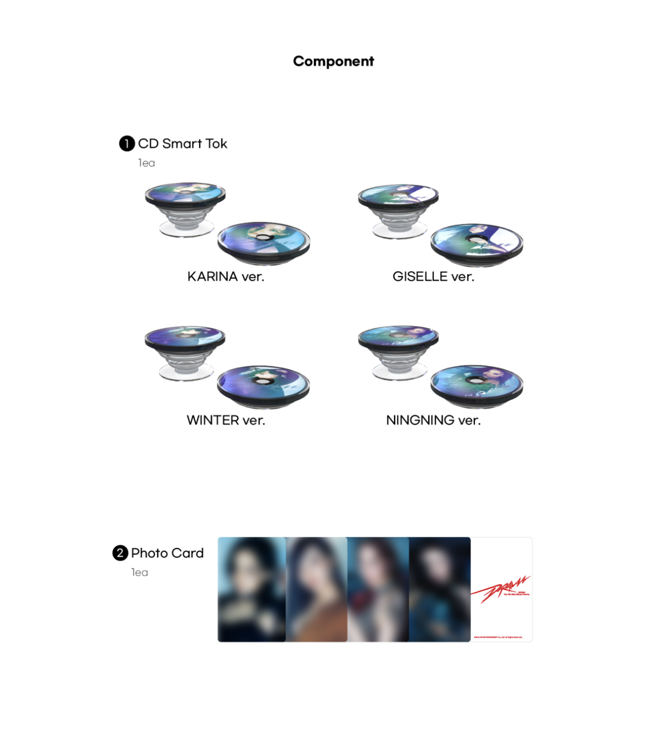 aespa -aespa The 4th Mini Album - 'Drama’ WHITE Ver. MD - Smart Tok - ระบุชื่อที่ต้องกา