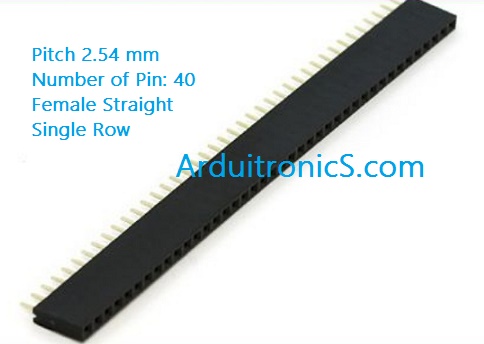 [Black] 1x40 Pin Single Row Female Header 2.54mm Pitch Straight Pin Square (จำนวน 1 ชิ้น)