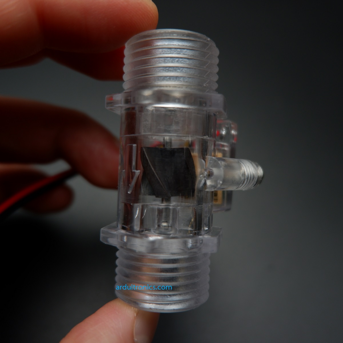 Water Flow Sensor 1-30L/min แรงดันไม่เกิน 1.75MPa ขนาดท่อ 1/4” (YF-S201C) สีดำ