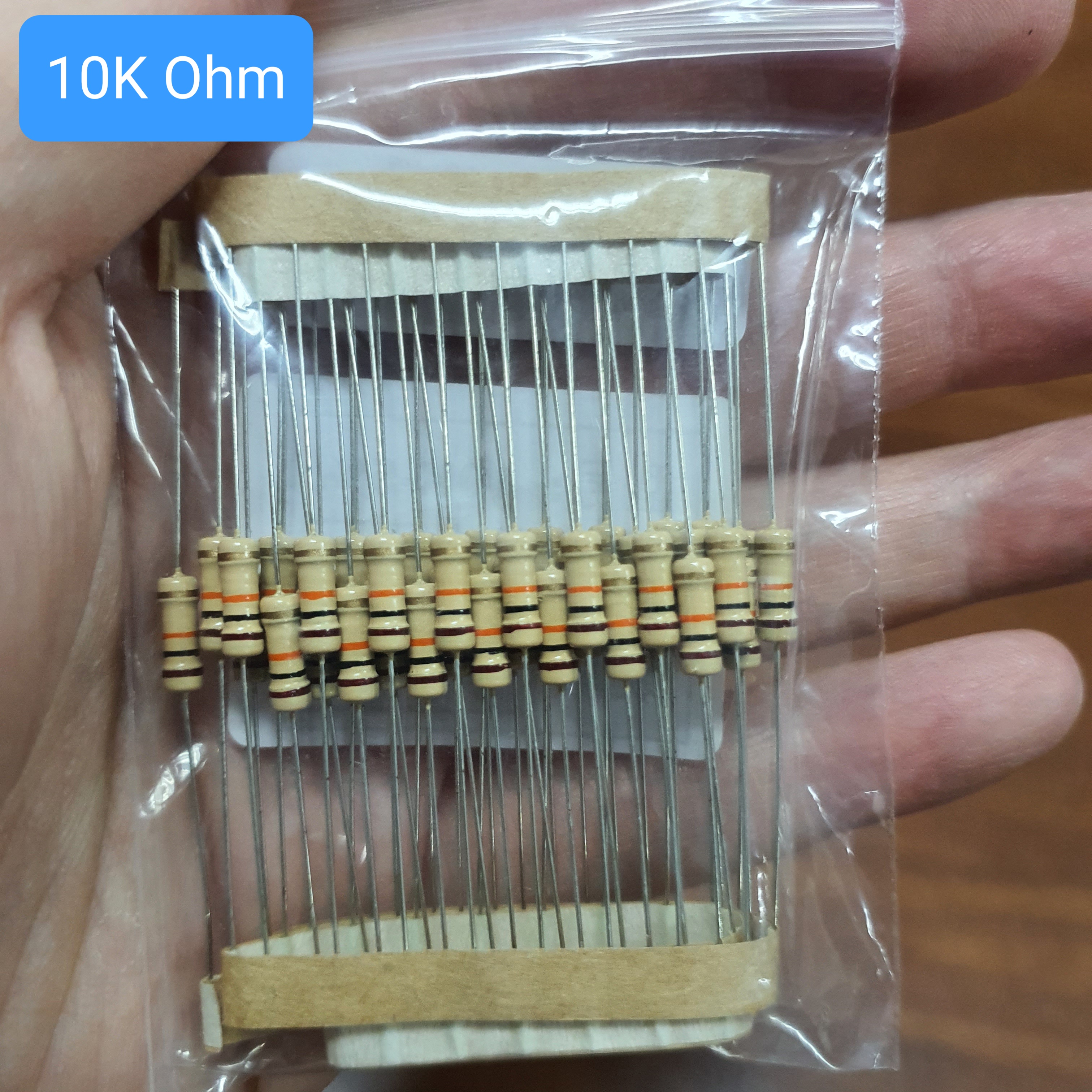 Resistor 10K Ohm 1/2W 5% แพ็คละ 50 ตัว
