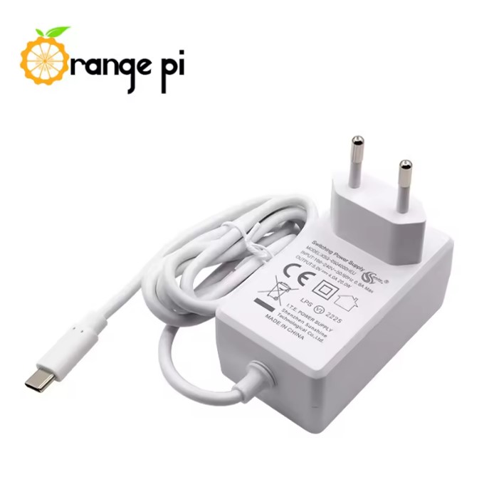 Orange Pi Power Supply 5V 4A (EU Plug, USB Type-C)