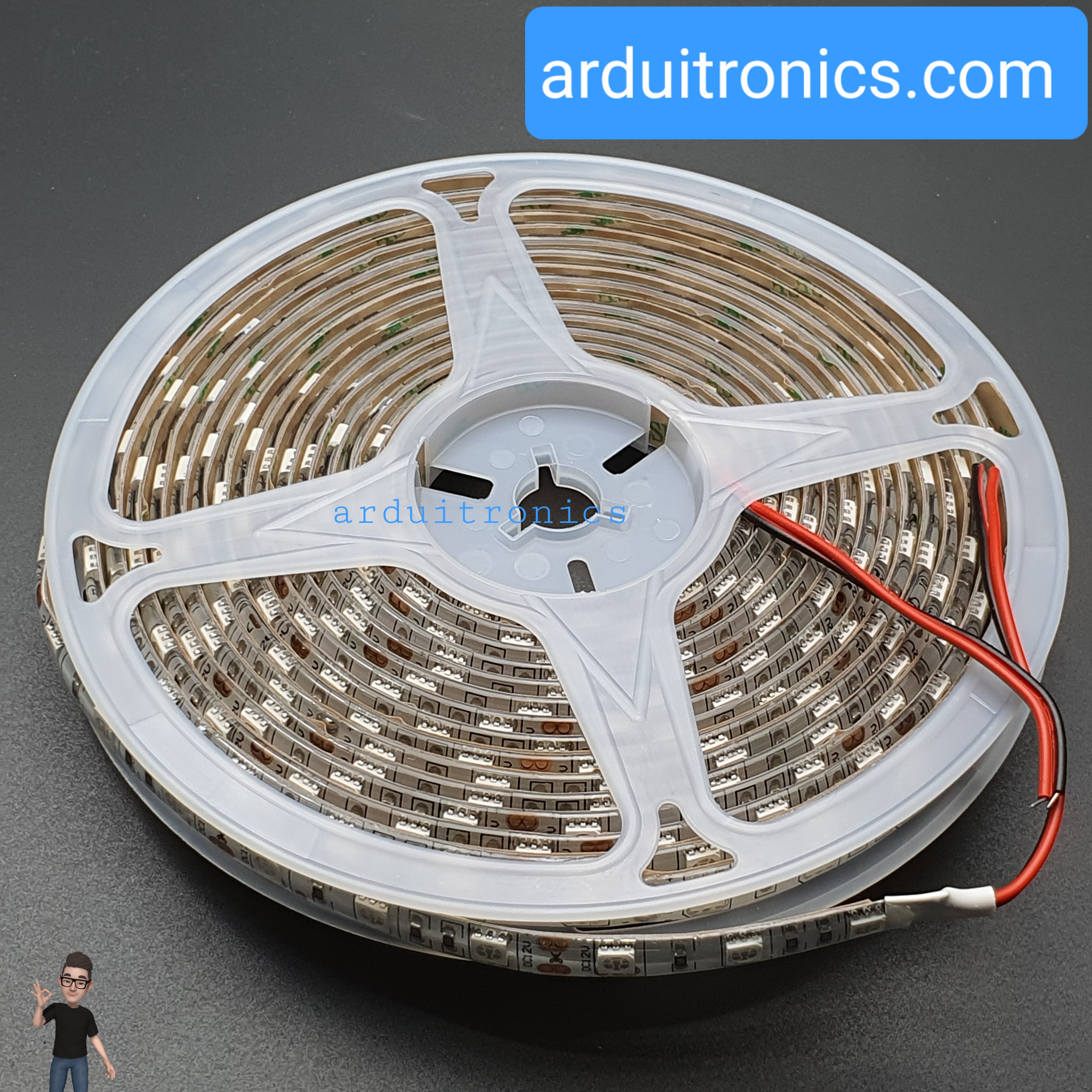 ไฟเส้น LED 5050 12V กันน้ำ สีแดง RED 5เมตร 60 LED/meter