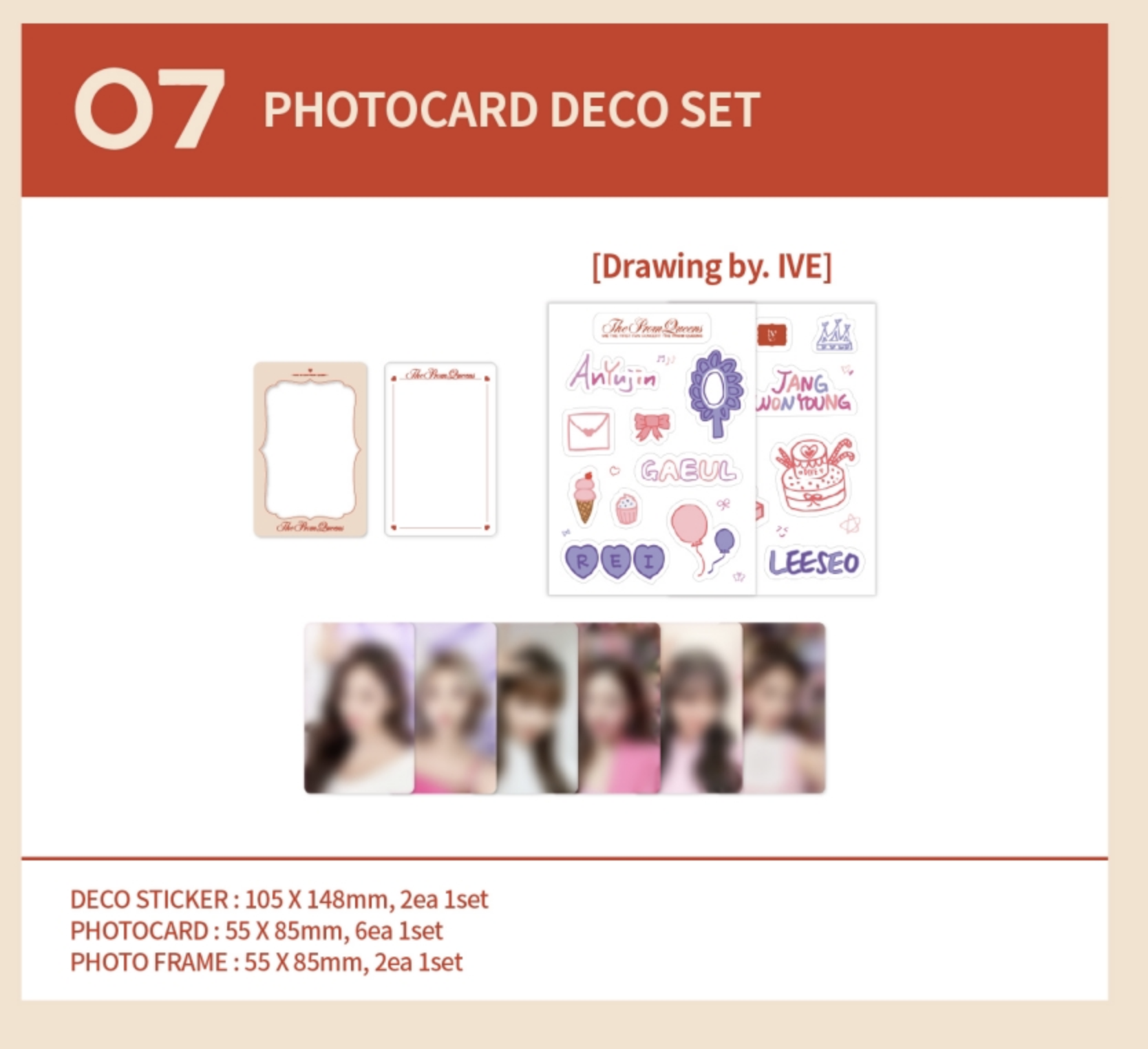 IVE - IVE THE FIRST FAN CONCERT The Prom Queens ของ สะสม - Photo card deco set