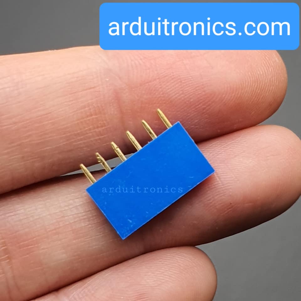 [Blue] 1x6 Pin Single Row Female Header 2.54mm Pitch Straight Pin Square (จำนวน 1 ชิ้น)